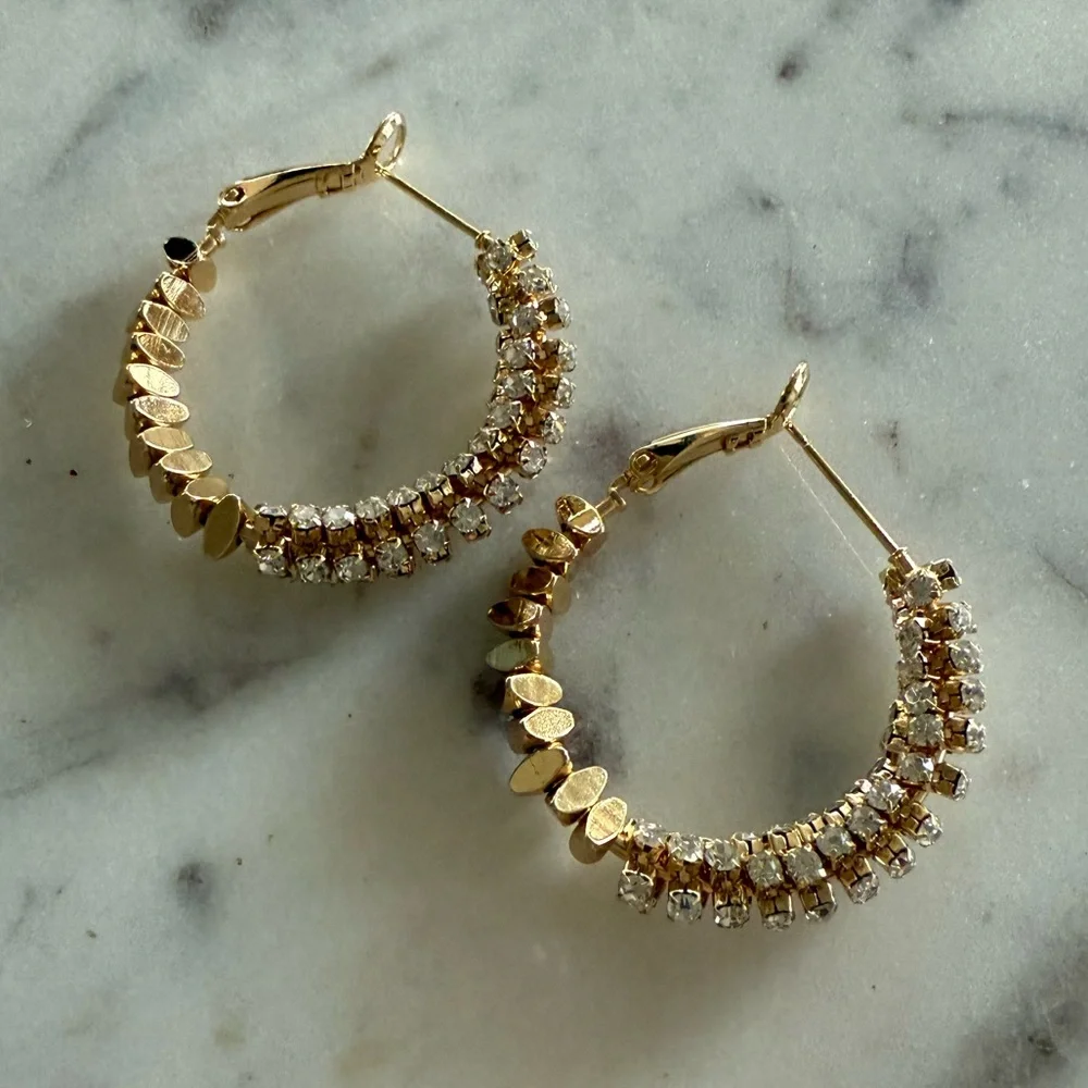 Elegant Gold and Silver Hoop Earrings